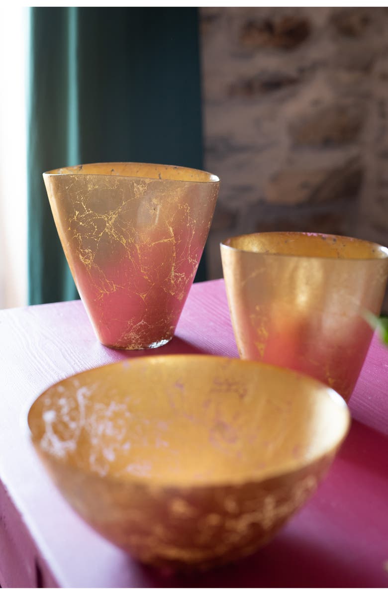 VIETRI Moon Glass Vase, Alternate, color, Gold