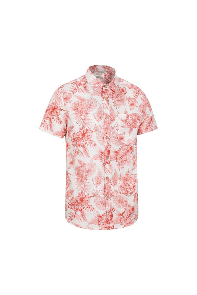 Tropical Leaves Shirt, Alternate, color, Rust and White