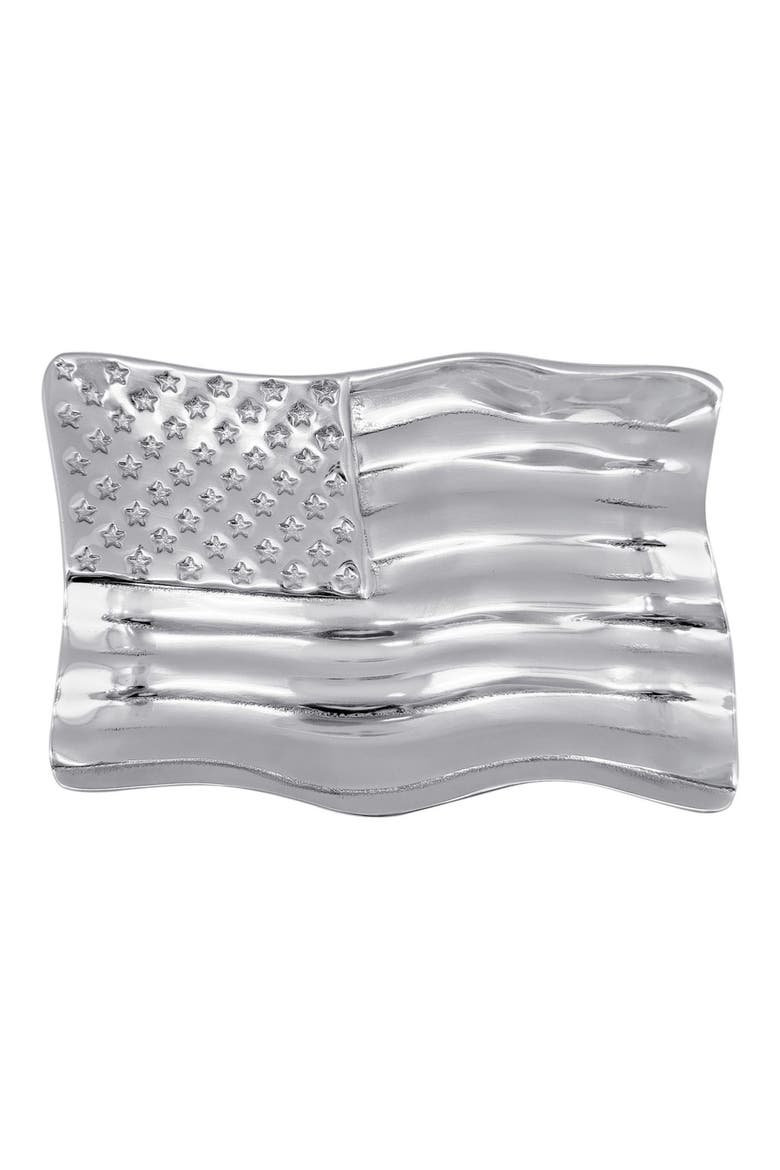 American Flag Trinket Dish, Main, color, SILVER
