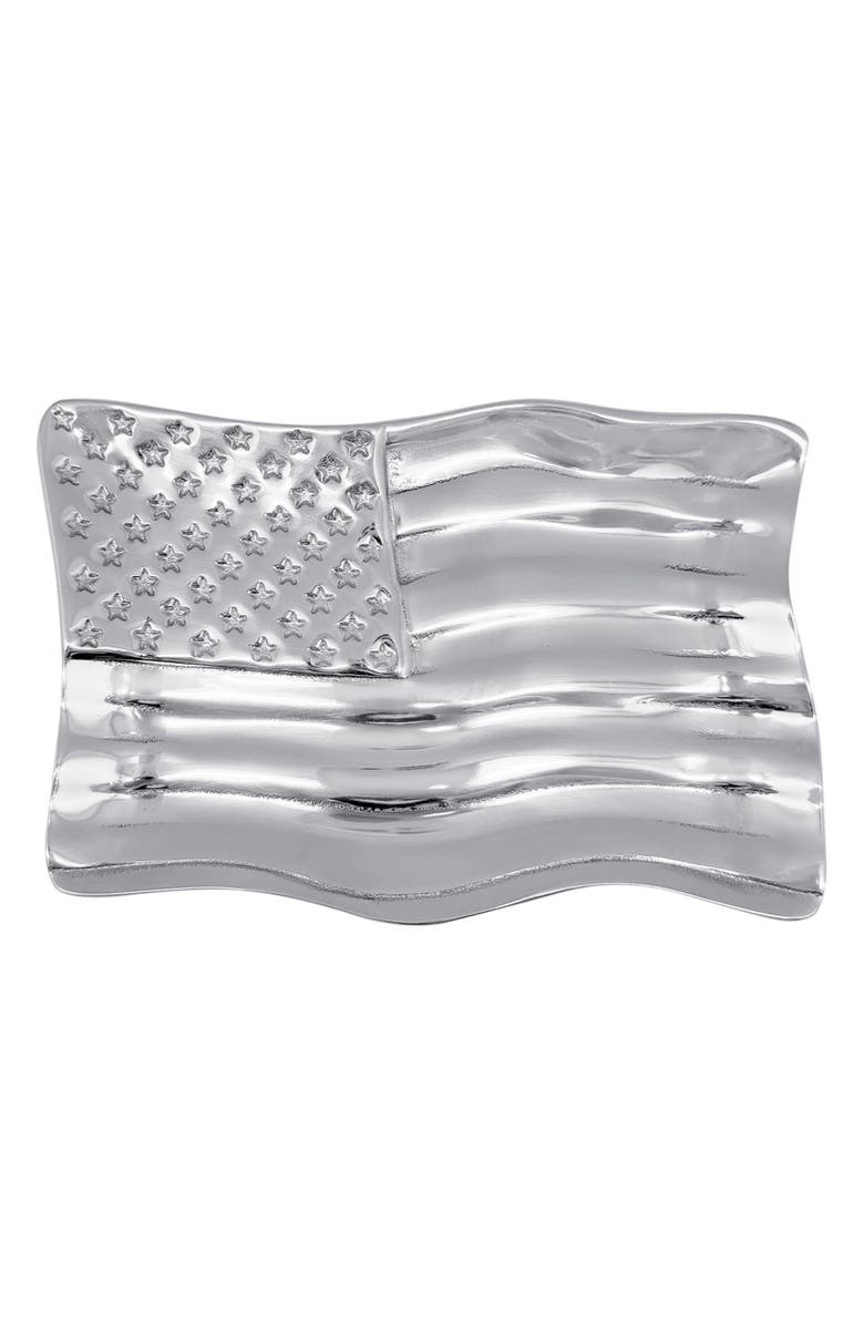 Mariposa American Flag Trinket Dish, Main, color, Silver