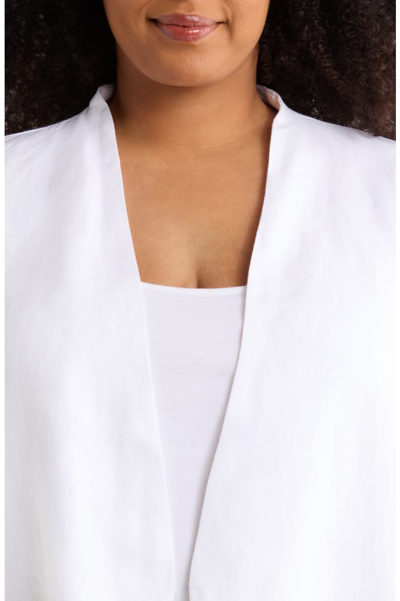 Open Front Organic Linen Jacket, Alternate, color, WHITE