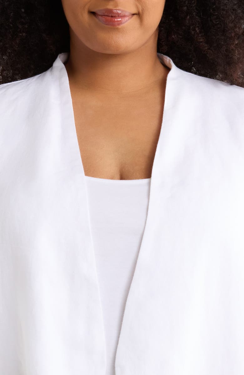 Eileen Fisher Open Front Organic Linen Jacket, Alternate, color, White