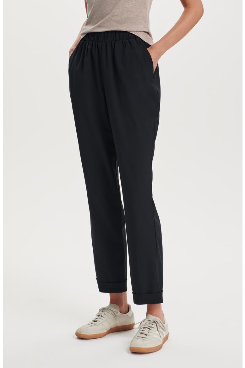 Alana Slim Tapered Crop Pants, Alternate, color, BLACK