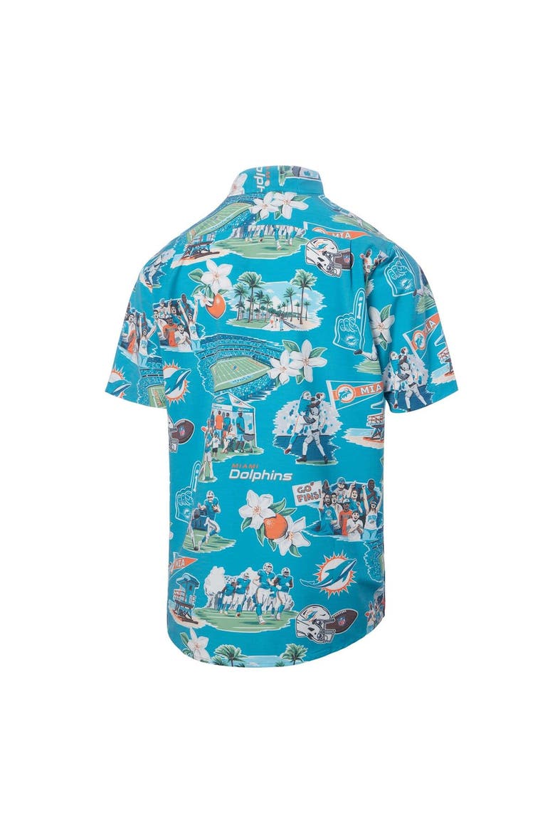 Men's Reyn Spooner Aqua Miami Dolphins Scenic Button-Down Shirt, Alternate, color, Aqua
