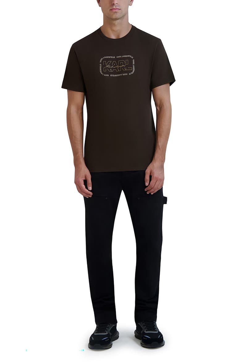 Outline Square Logo Graphic Print T-Shirt, Alternate, color, DEMITASSE