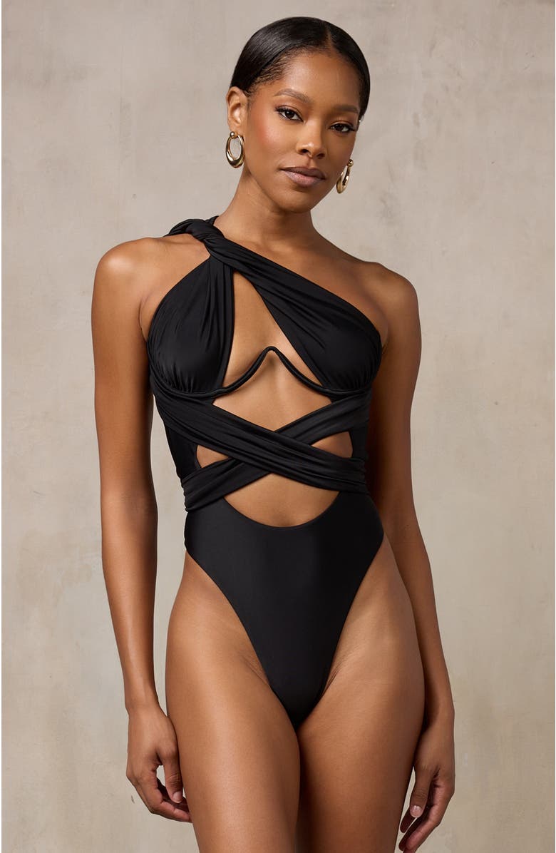 MBM Swim Bella One-Piece Swimsuit, Alternate, color, Black