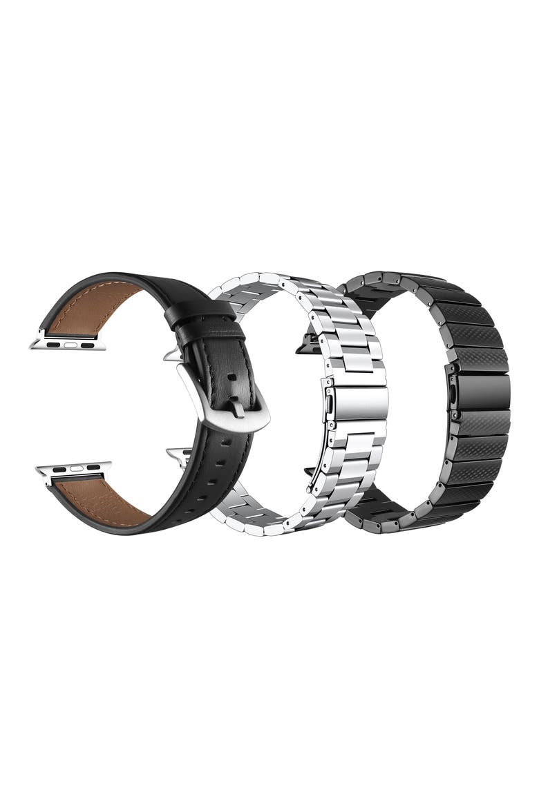 Assorted 3-Pack Apple Watch® Watchbands, Alternate, color, BLACK ASSORTED