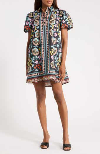 Halogen® Collared Puff Sleeve Cotton Dress