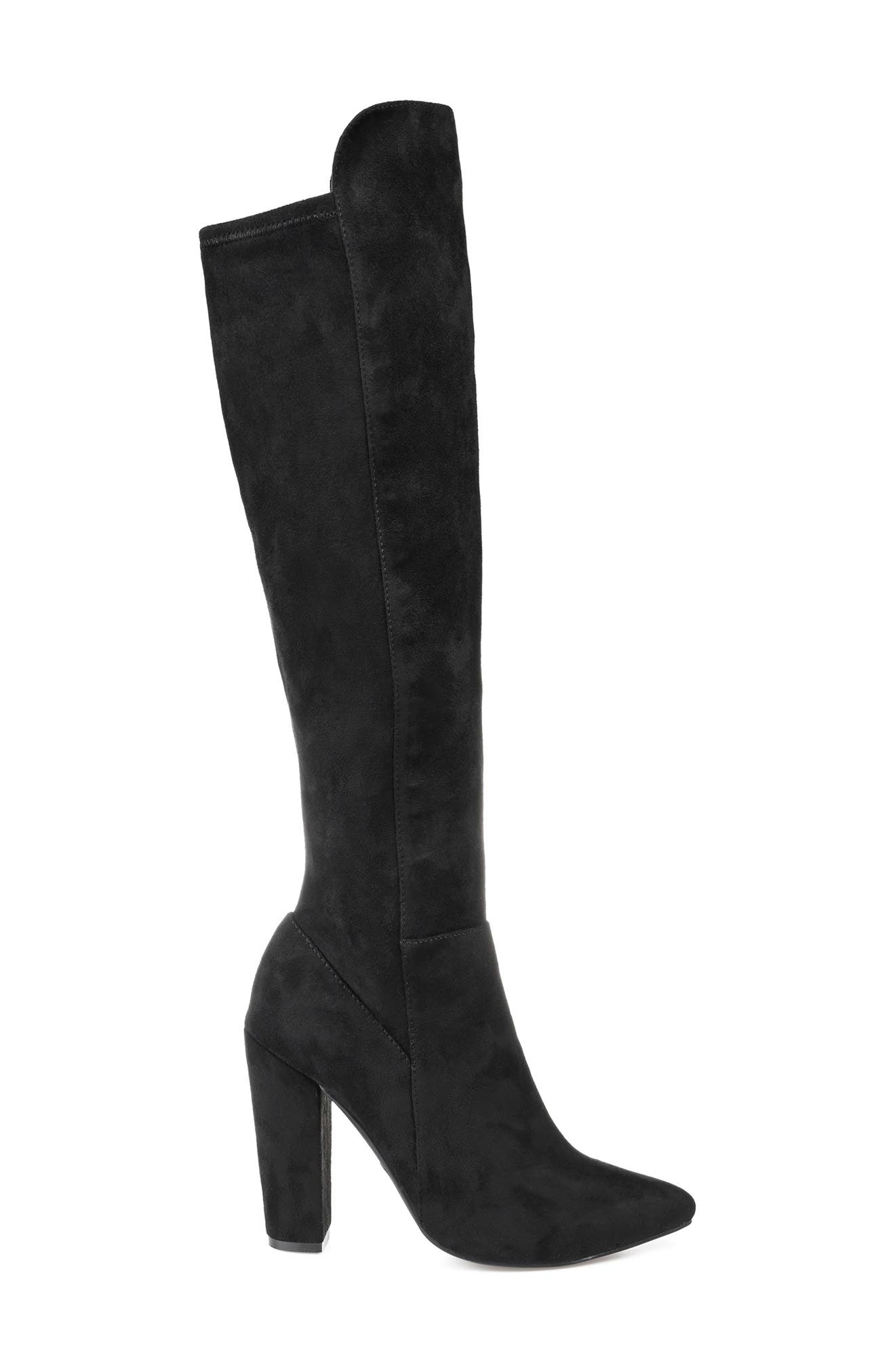 Journee Collection Dominga Block Heel Vegan Leather Boot, Alternate, color, 