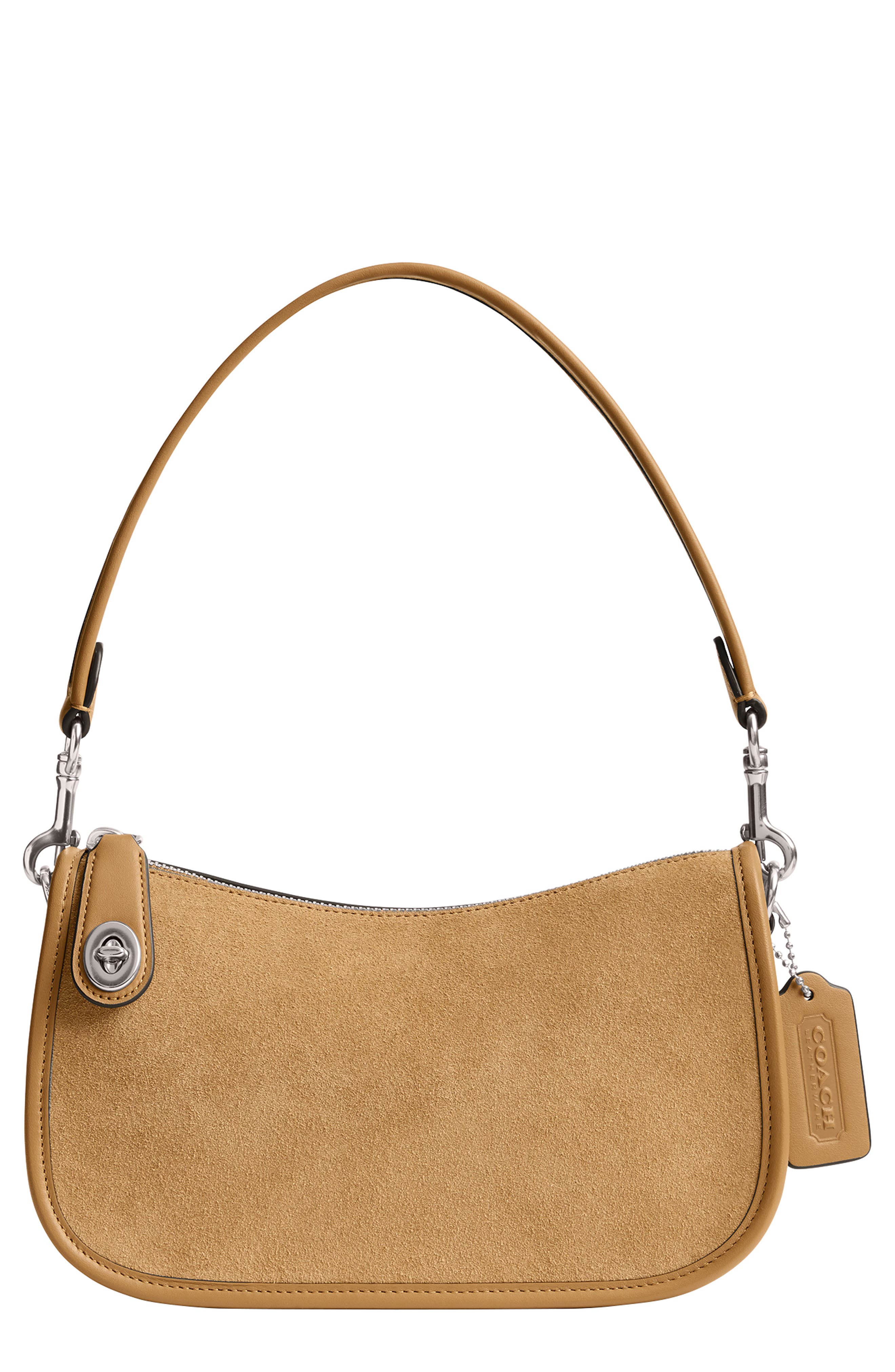 COACH Swinger Mixed Leather Shoulder Bag, Main, color, 