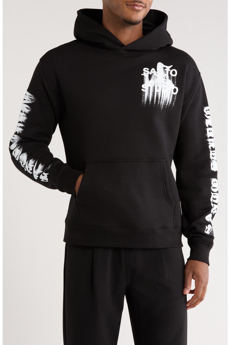 Old English Cotton Hoodie, Main, color, BLACK