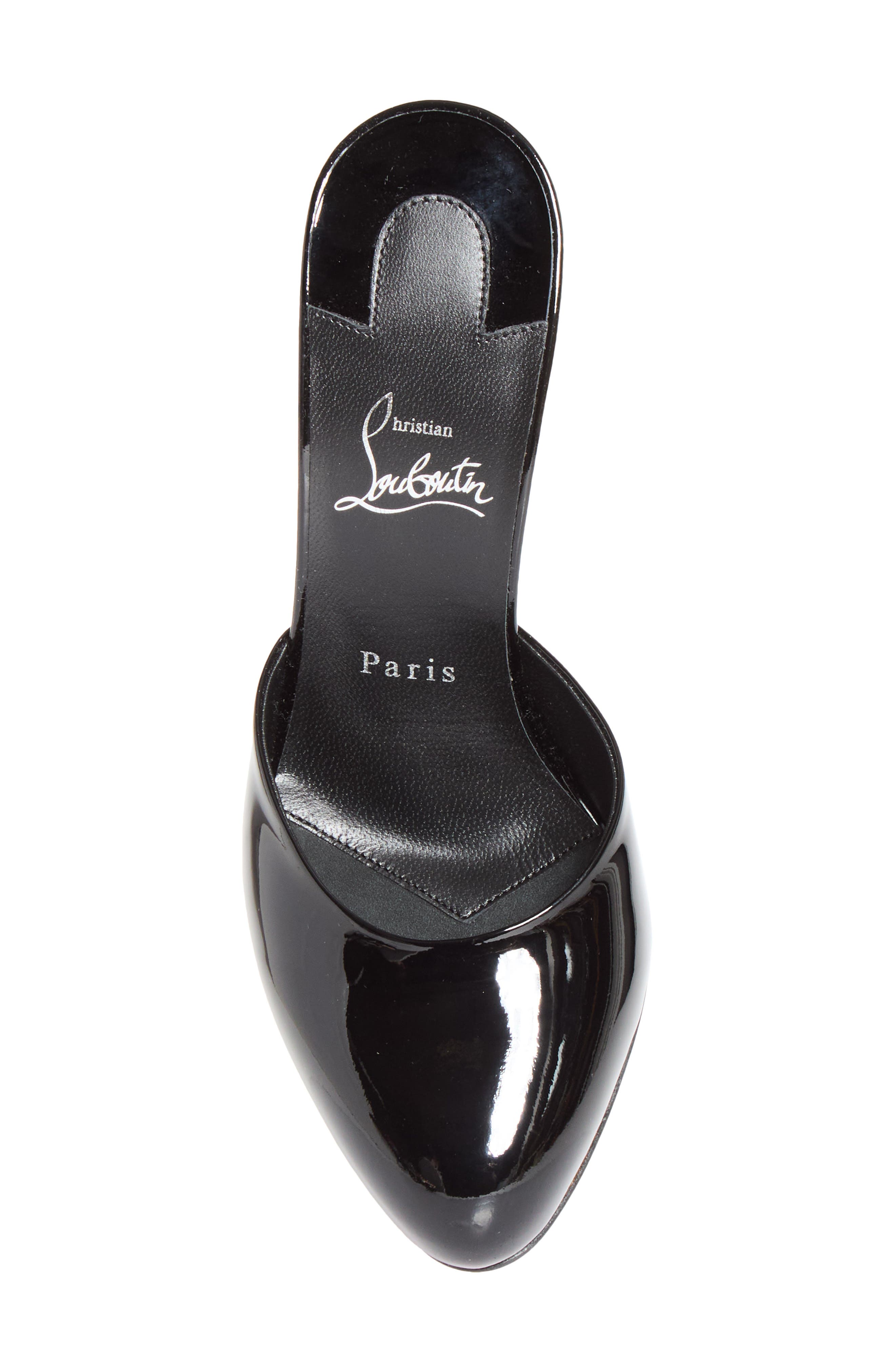 Dolly Patent Leather Heeled Mule, Alternate, color, B439 BLACK/ LIN BLACK