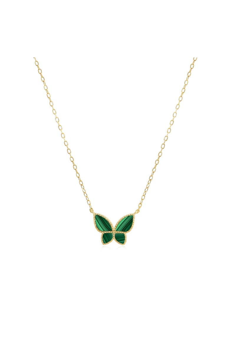 Malachite Butterfly Necklace, Main, color, Malachite