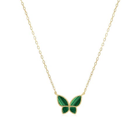 Malachite Butterfly Necklace