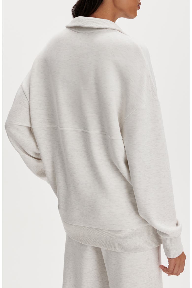 Molly Longline DoubleSoft® Half Zip Sweatshirt, Alternate, color, IVORY MARL