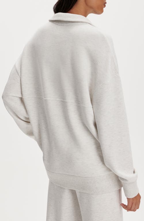 Varley Molly Longline Doublesoft® Half Zip Sweatshirt In White