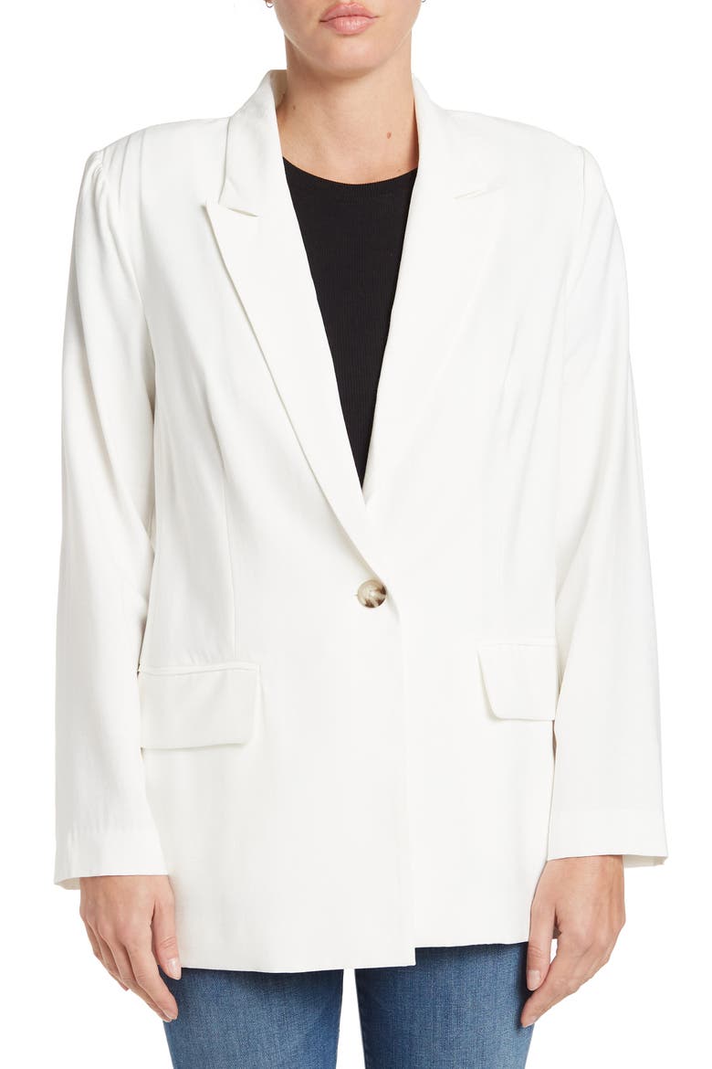 One-Button Blazer, Alternate, color, IVORY