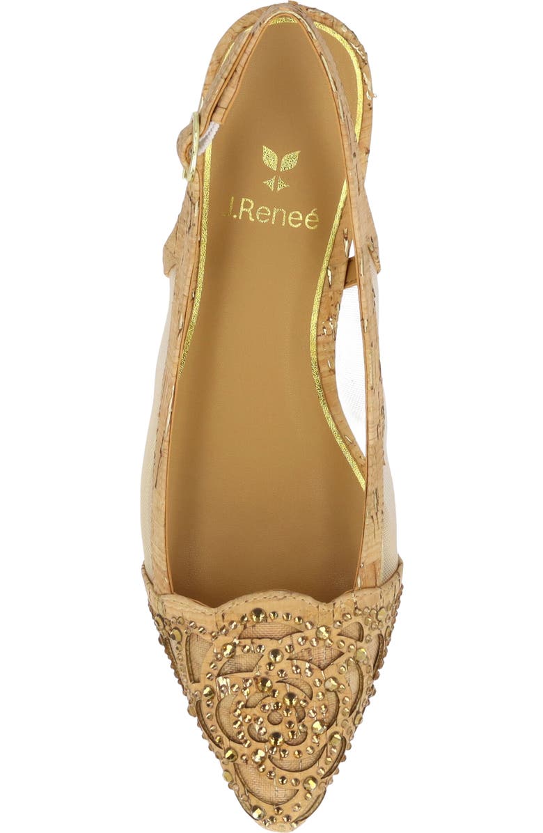 J. Reneé Elsinora Mesh Embellished Slingback Pump, Alternate, color, Natural/ Gold