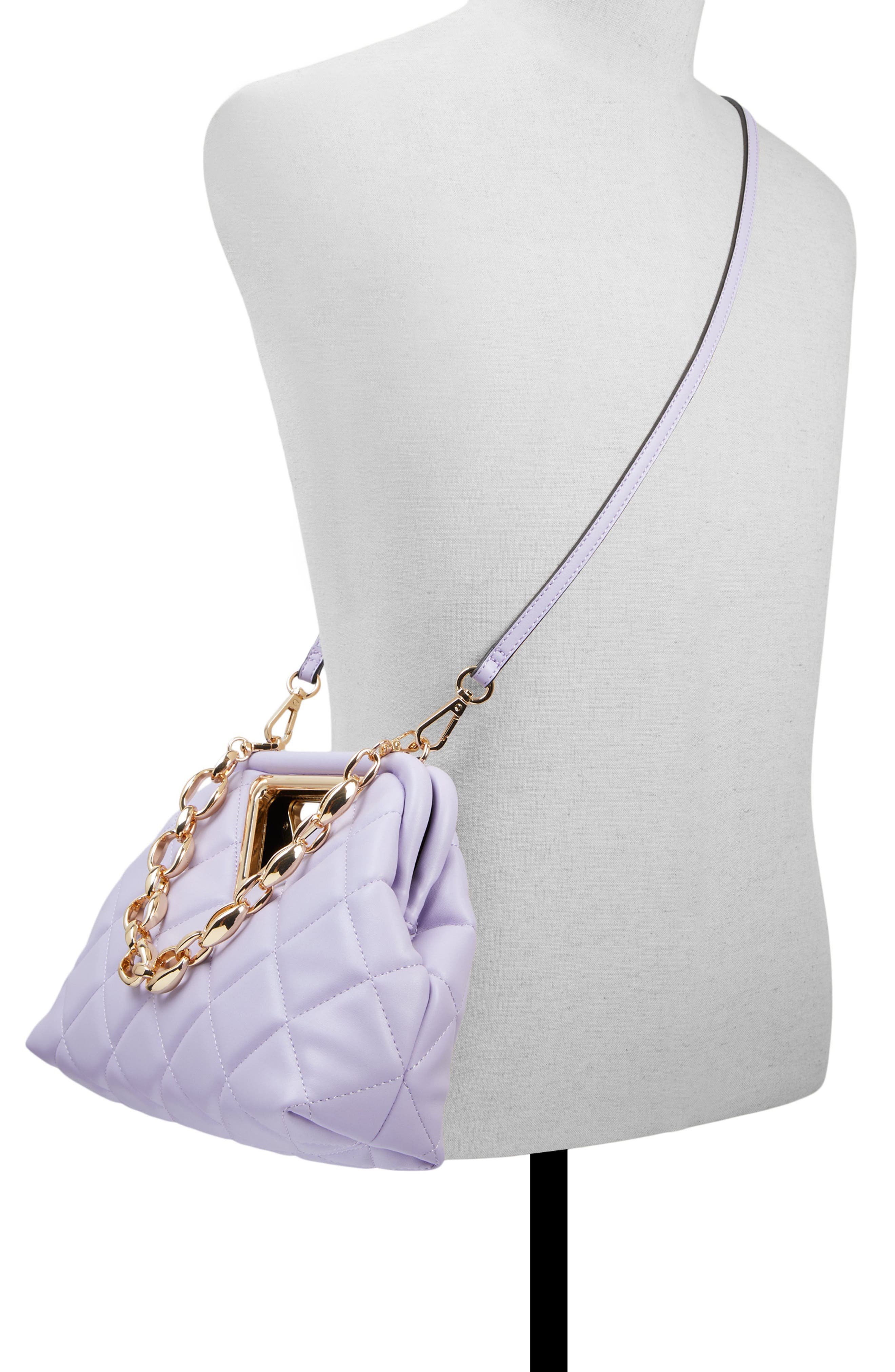 ALDO Triada Faux Leather Clutch, Alternate, color, Lilac