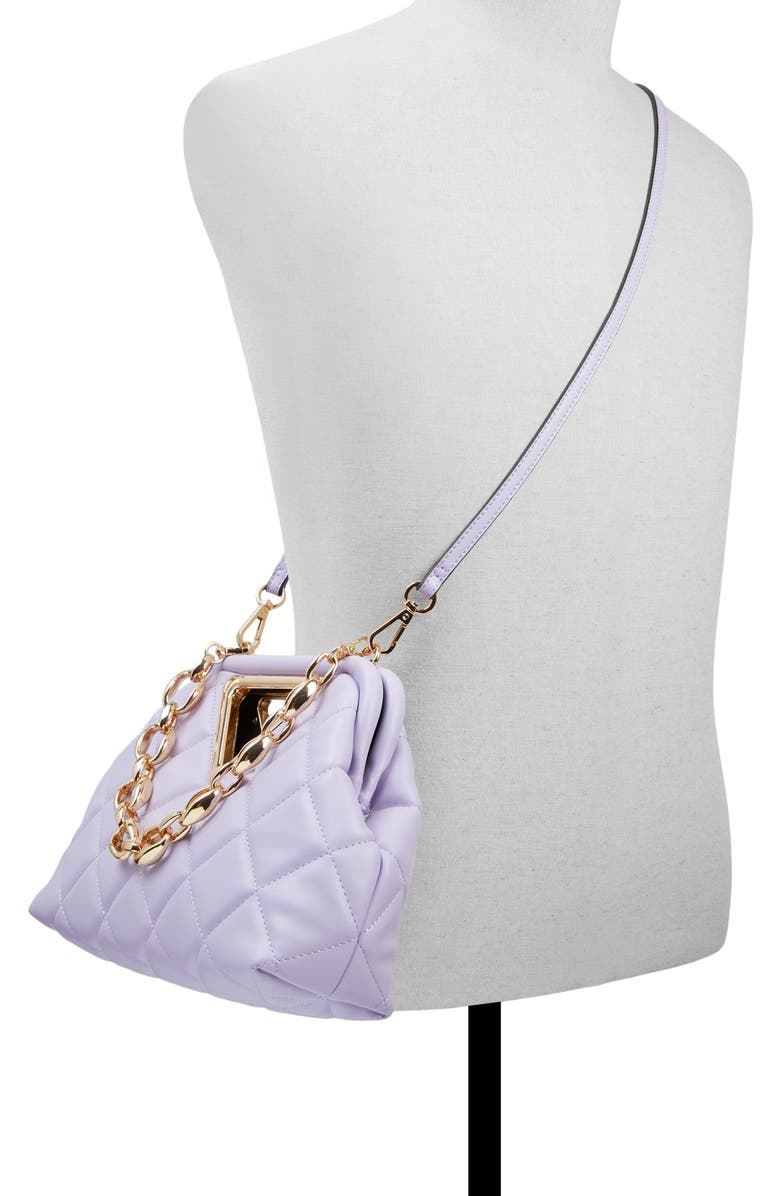 ALDO Triada Faux Leather Clutch, Alternate, color, Lilac