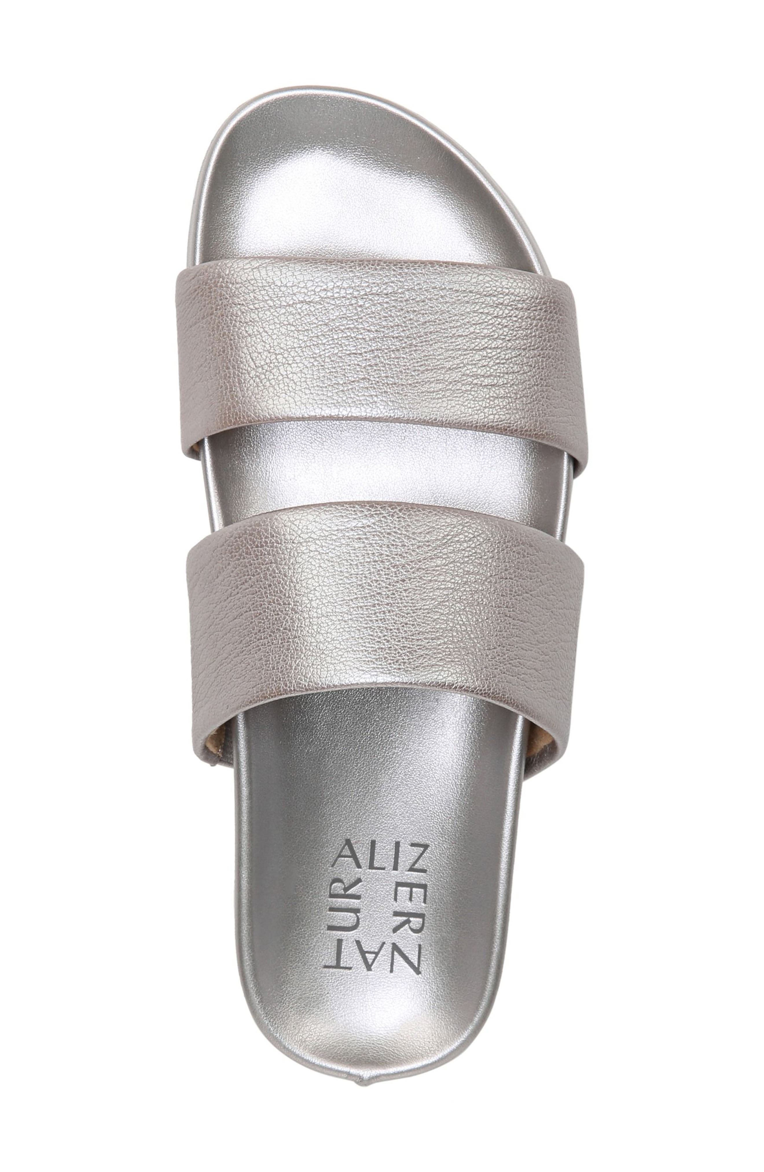 Amabella Slide Sandal, Alternate, color, SILVER LEATHER