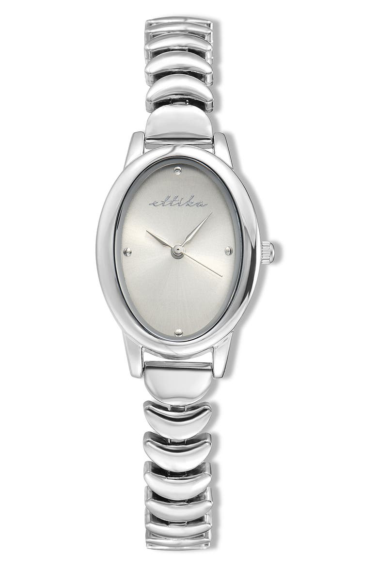 Oval Modern Bracelet Watch, 24mm x 31mm, Main, color, BONE AND SILVER