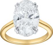 LuvMyJewelry Evania 14K Gold Oval Cathedral Lab Grown Diamond Hidden Halo Engagement Ring - 5.15 Cts