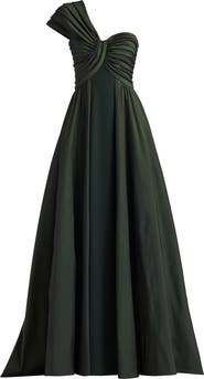 Tadashi Shoji One-Shoulder Taffeta Gown