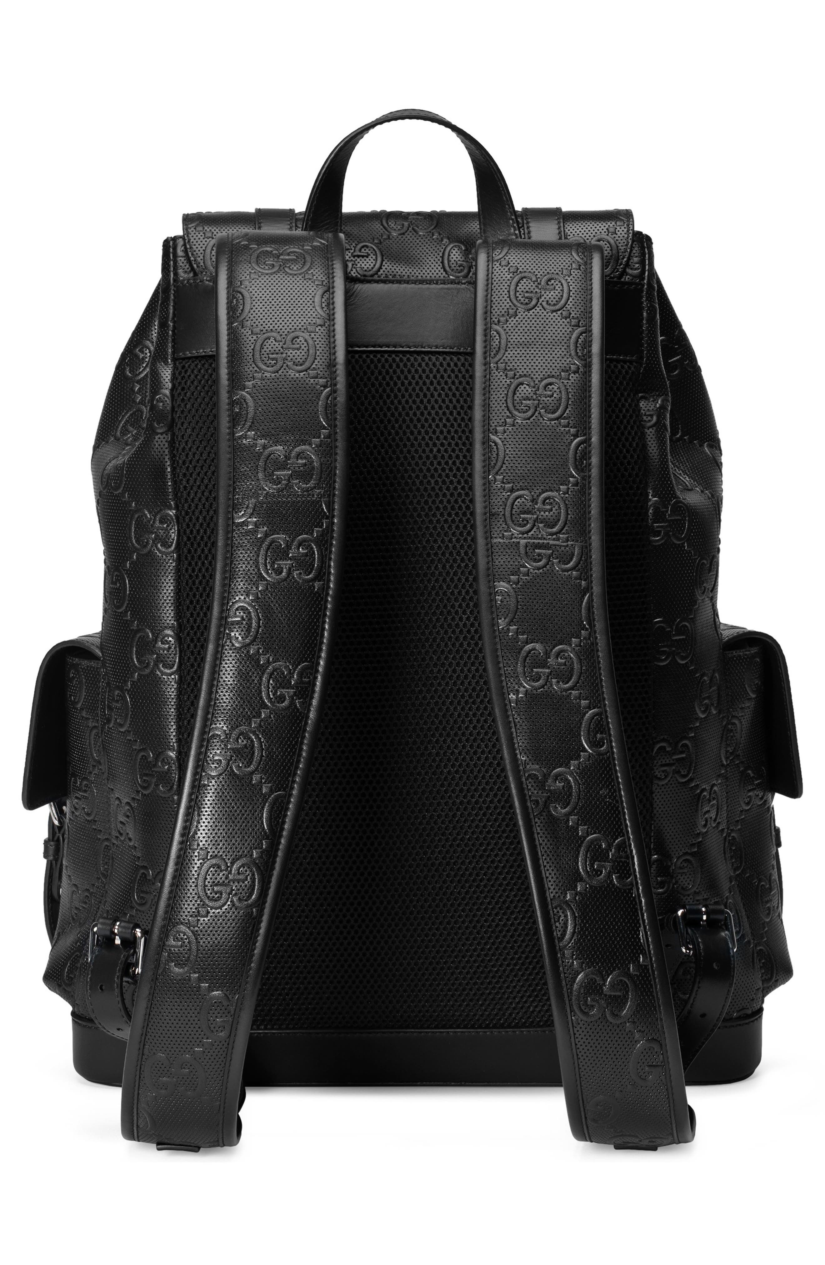 Gucci GG Embossed Leather Backpack, Alternate, color, 