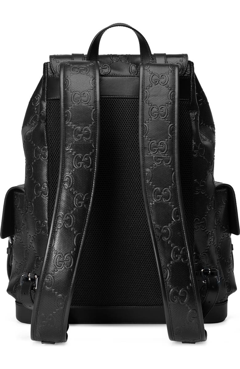 Gucci GG Embossed Leather Backpack, Alternate, color,
