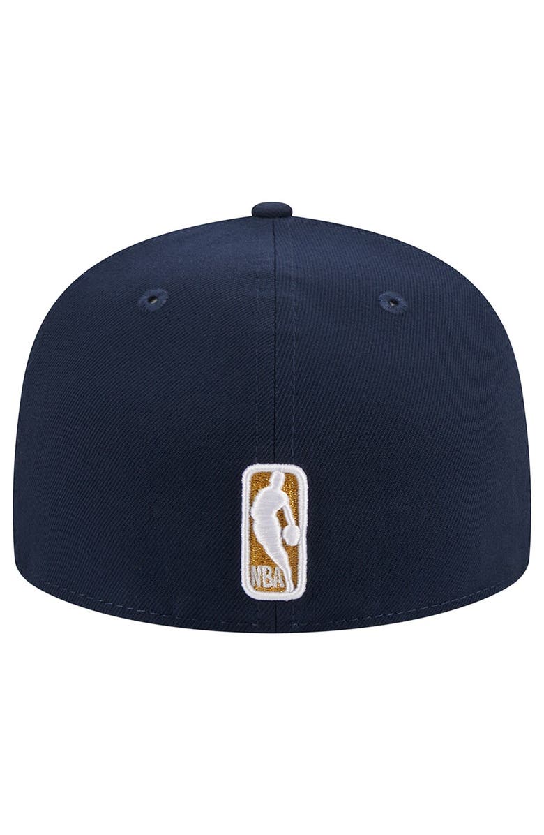 New Era Men's New Era Navy New Orleans Pelicans Chainstitch Logo Pin 59FIFTY Fitted Hat, Alternate, color,
