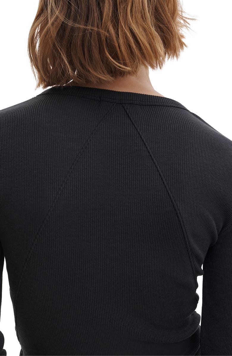 rag 
bone The Essential Rib Long Sleeve Cotton T-Shirt, Alternate, color, Black