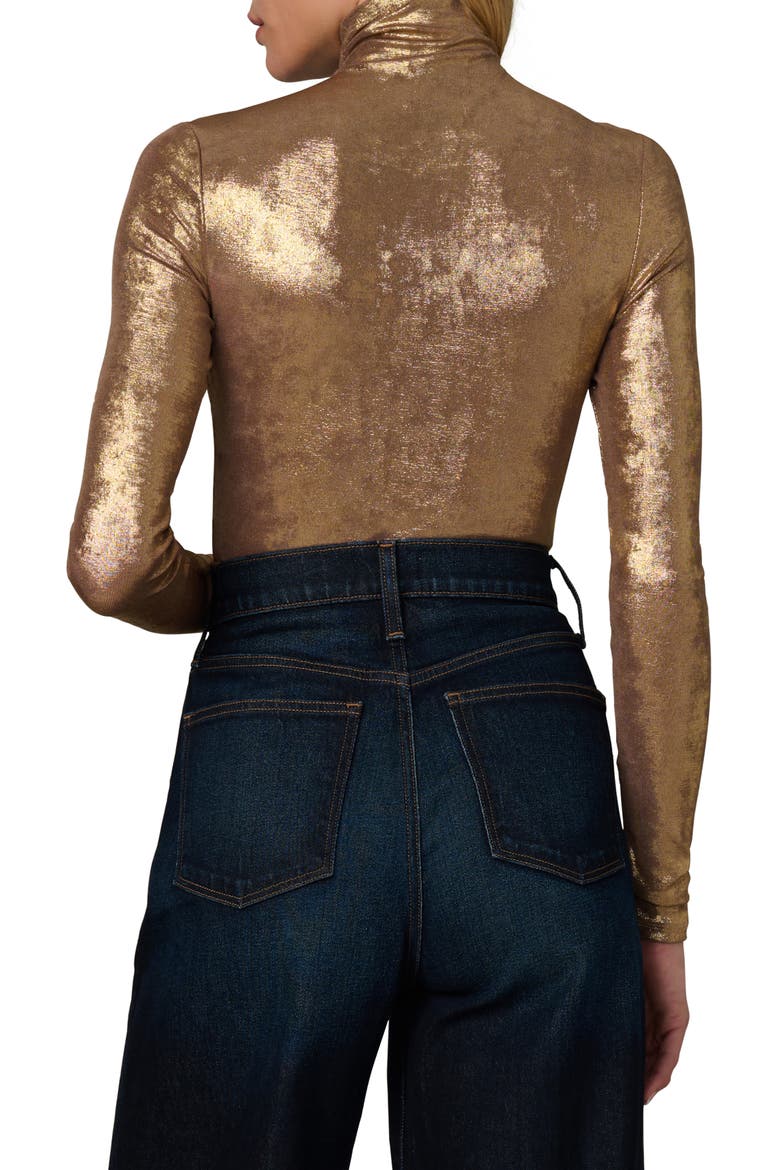 The Tony Metallic Turtleneck Top, Alternate, color, GOLD