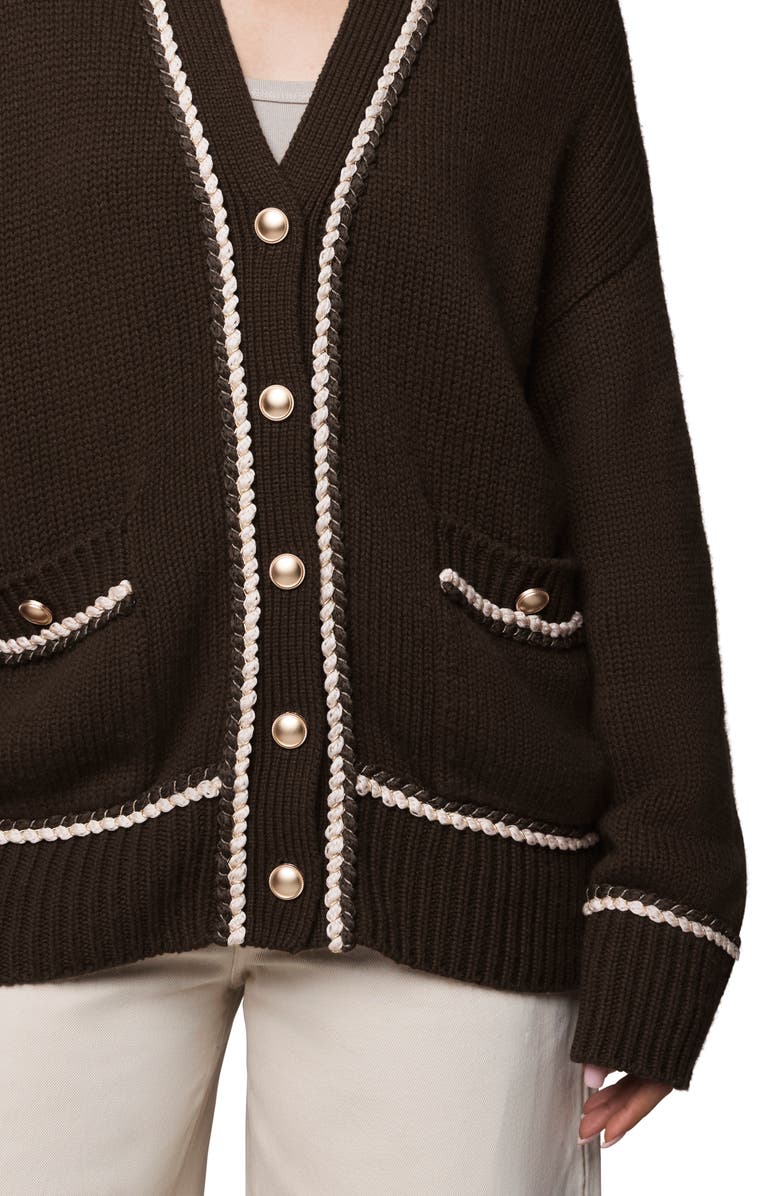 Splendid Brooklyn Cardigan, Alternate, color, Soft Chocolate Brown