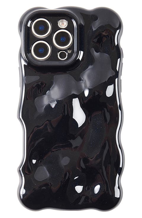 Glossy Black Bubbles iPhone 16 Pro Case