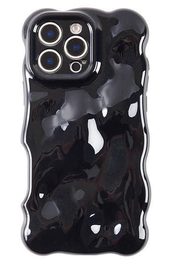 Auramma Glossy Black Bubbles Iphone 16 Pro Max Case In Black