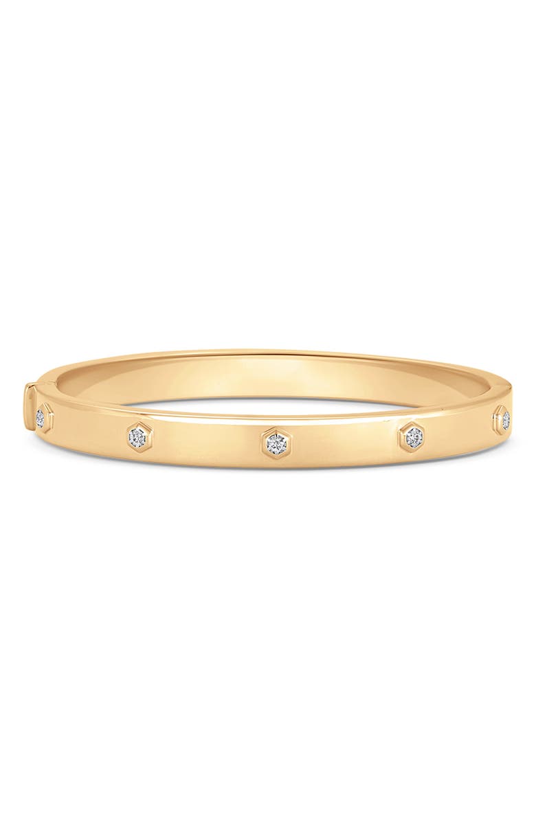 Sara Weinstock Honeycomb Bangle, Main, color, Yellow Gold/ Diamond