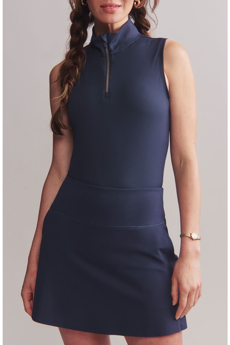 Course to Court Sleeveless Half Zip Top, Main, color, NAVY BLUE