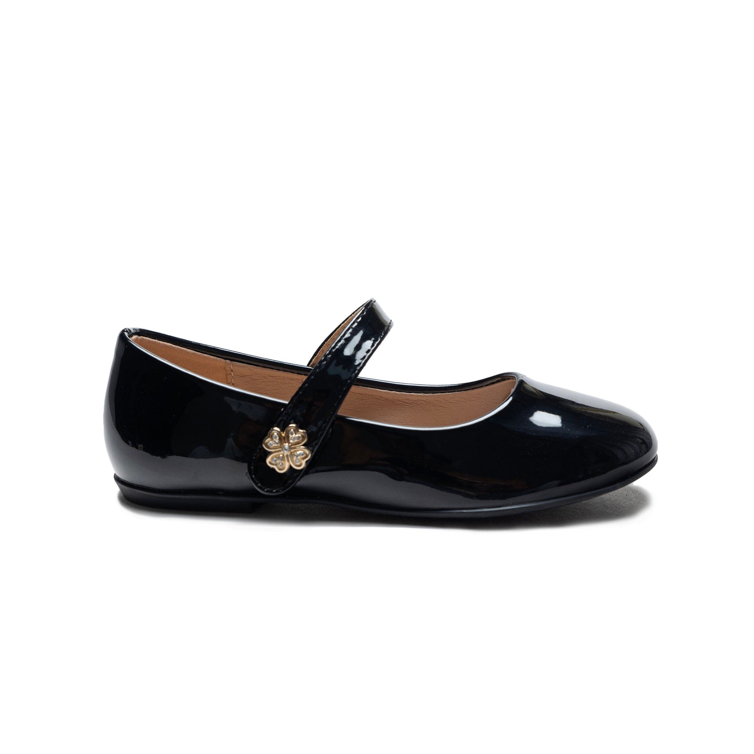 Tulleen Maleia Clover Charm Flats, Alternate, color, Black