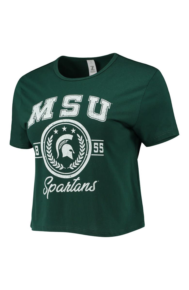 ZOOZATZ Women's ZooZatz Green Michigan State Spartans Core Laurels Cropped T-Shirt, Alternate, color, 