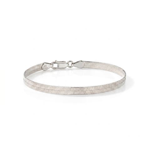 Italian Herringbone Sterling Chain Bracelet