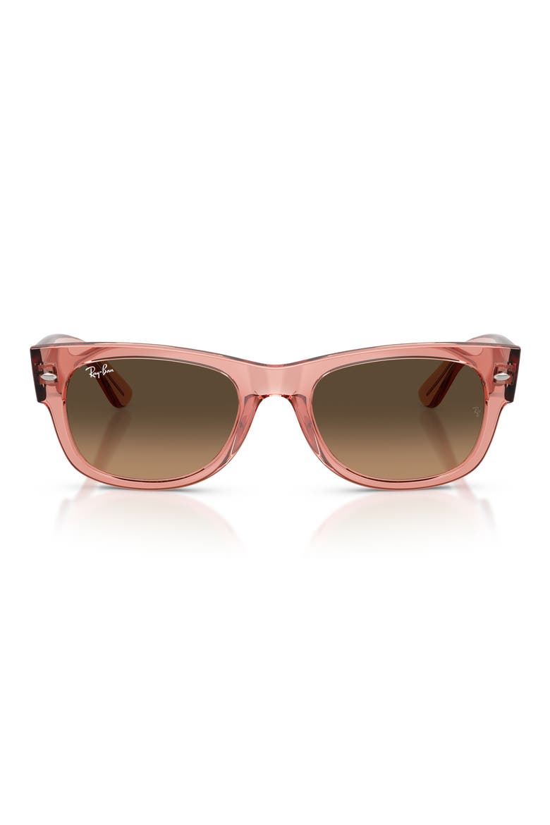 Mega Wayfarer II 52mm Gradient Square Sunglasses, Main, color, PINK / LIGHT BROWN BLACK