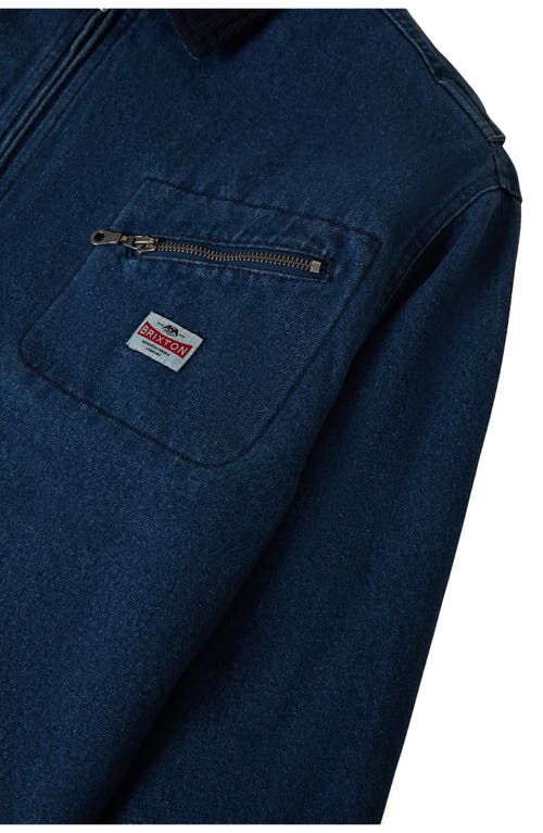 Brixton Altered Threads Garage Mechanic Denim Jacket In Blue