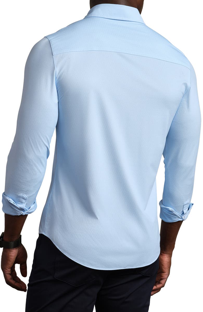 Rhone Commuter Slim Fit Button-Up Shirt, Alternate, color, Business Blue Diamond Geo