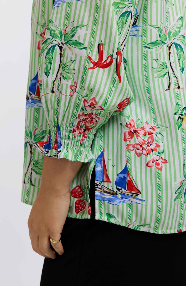 Foxcroft Alicia Resort Stripe Popover Top, Alternate, color, 