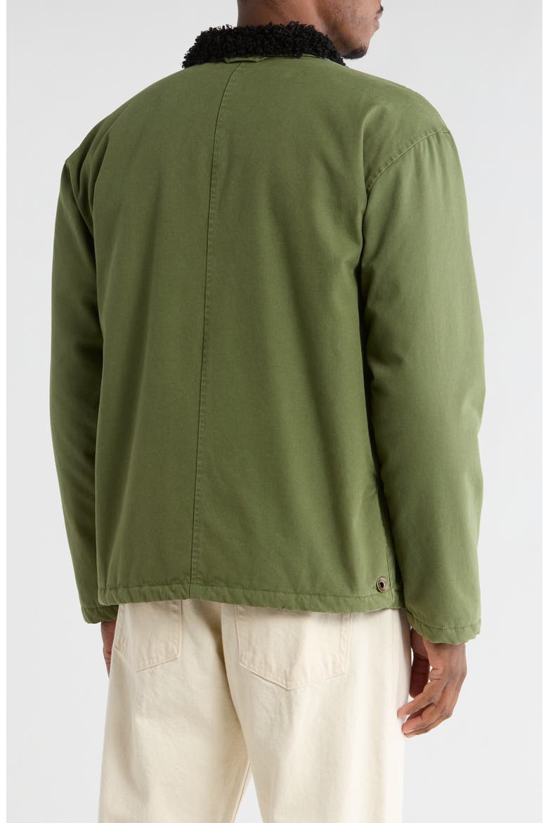 Shepherd's Organic Cotton Shirt Jacket with Faux Shearling Lining, Alternate, color, FATIGUE