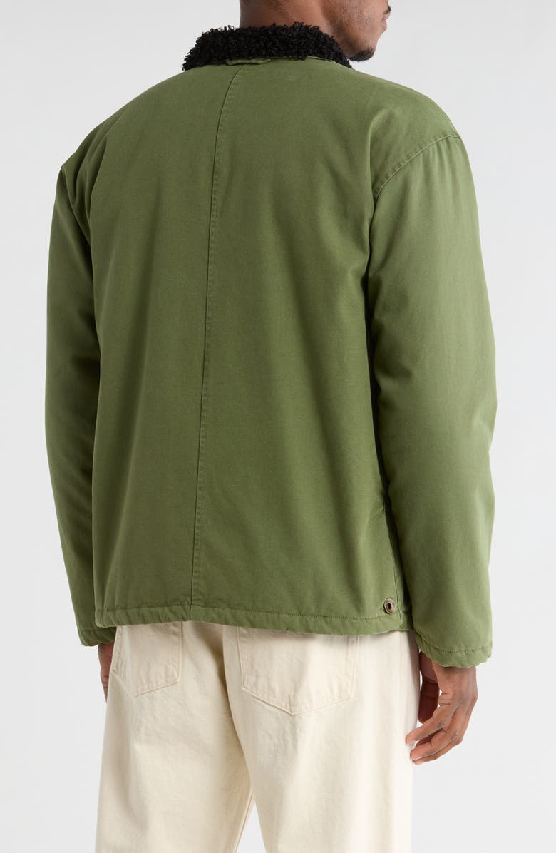 Imperfects Shepherd's Organic Cotton Shirt Jacket with Faux Shearling Lining, Alternate, color, Fatigue