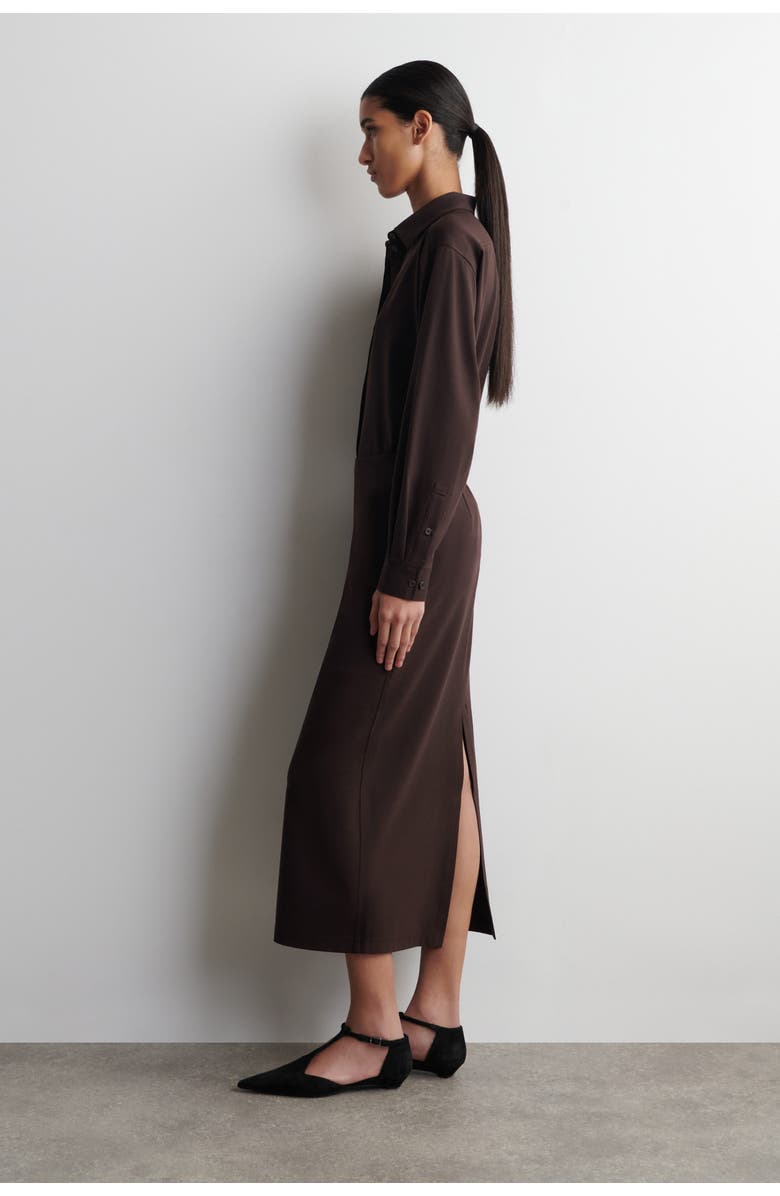 COS Jersey Midi Pencil Skirt, Alternate, color, Dark Brown