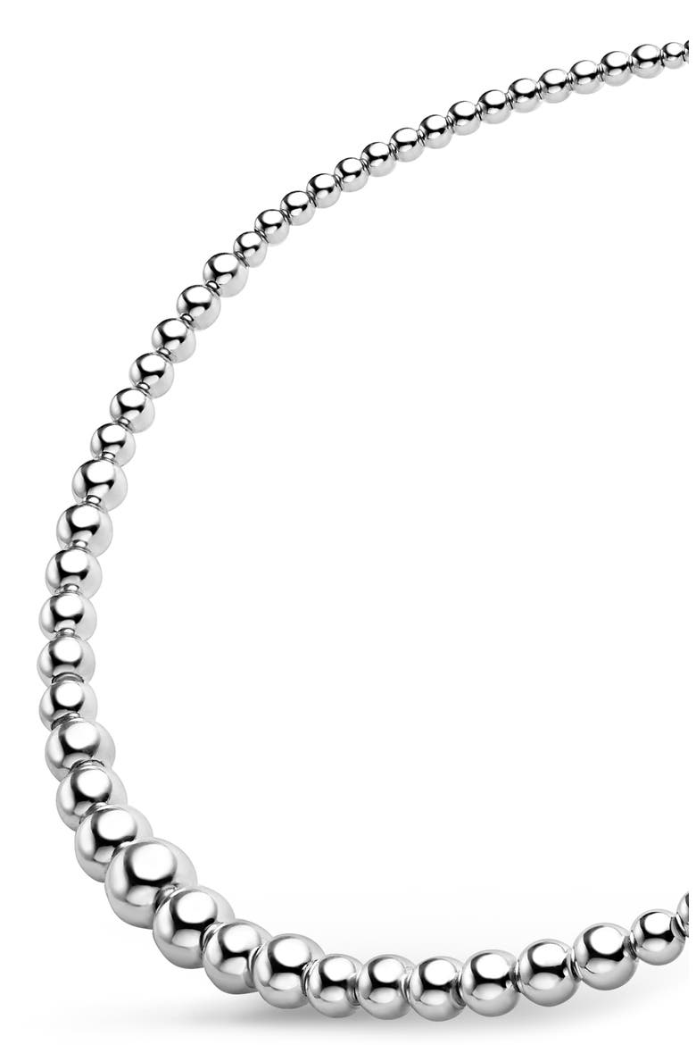 Caviar Bubbly Graduated Bead Collar Necklace, Alternate, color, STERLING SILVER