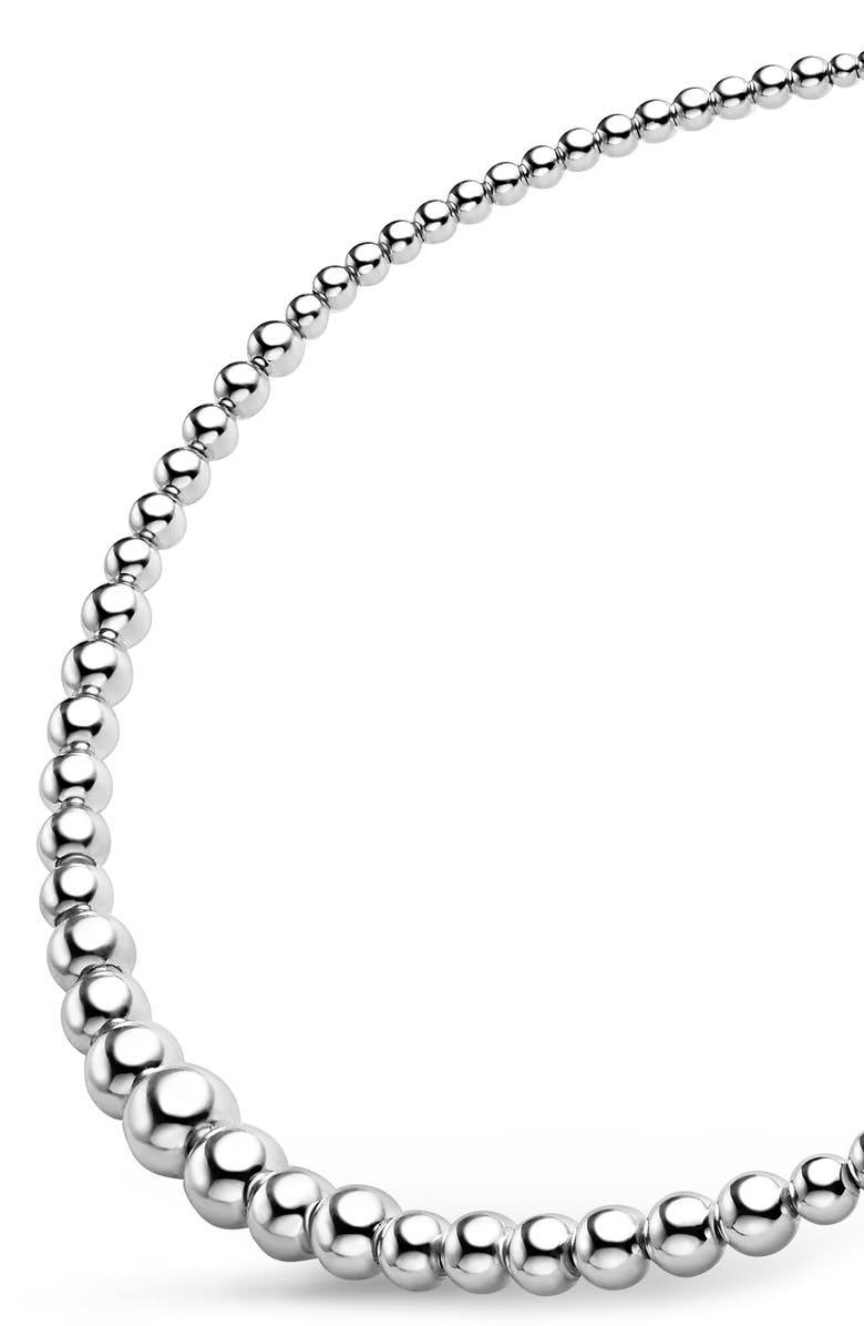 LAGOS Caviar Bubbly Graduated Bead Collar Necklace, Alternate, color, Sterling Silver